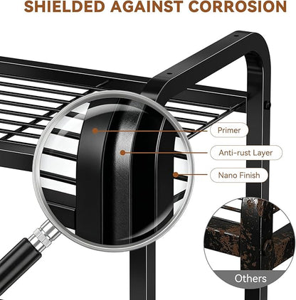 3 Tier Simple Shelf Organizer for Indoor Outdoor, Waterproof Heavy Duty Steel - Image 6