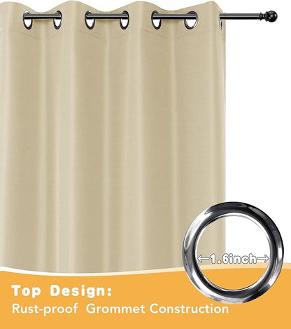 HolidayIdeas Outdoor Curtains for Patio Waterproof 4 Pcs 54x120 Inch Cream | - Image 4