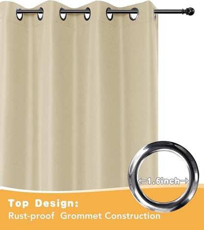 Extra Wide Outdoor Curtains for Patio Waterproof 4 Pcs 110x84 Inch Cream | - Image 4