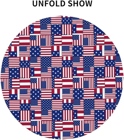 American Flag Joint Round Tablecloth - American Flag Tablecloth 60 Inch Waterproof Rustic Table Fabric Farmhouse Stripe Decorative for Picnic Party Holiday Home Indoor Outdoor