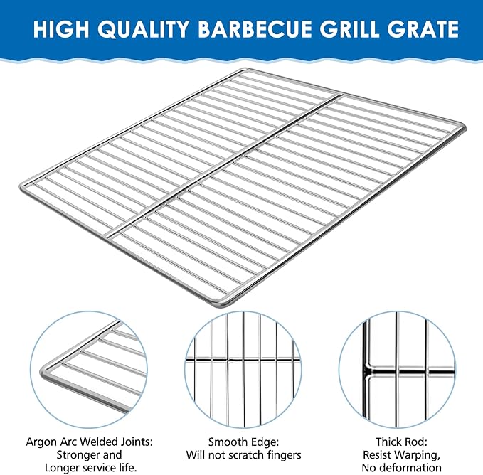 KEESHA BBQ Grill Mesh Metal Barbecue Grill Grates Replacement - Stainless Steel Barbecue Grilling Grid Wire Mesh, Multifunction Cooking Net for Outdoor Grill 2 Pack (12 5/8''*10 1/4'')