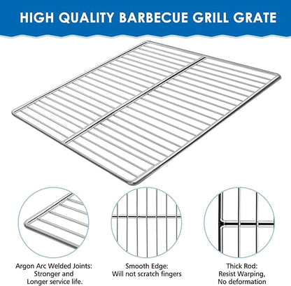 KEESHA BBQ Grill Mesh Metal Barbecue Grill Grates Replacement - Stainless Steel Barbecue Grilling Grid Wire Mesh, Multifunction Cooking Net for Outdoor Grill 2 Pack (12 5/8''*10 1/4'')