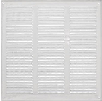 Repa Market 12x12 Inch Air Vent Cover/White Galvanized Steel Louvered Grill Cover with Mesh Screen/Wall or Ceiling Vent/Durable Flush Mount HVAC Register for Indoor and Outdoor Ventilation