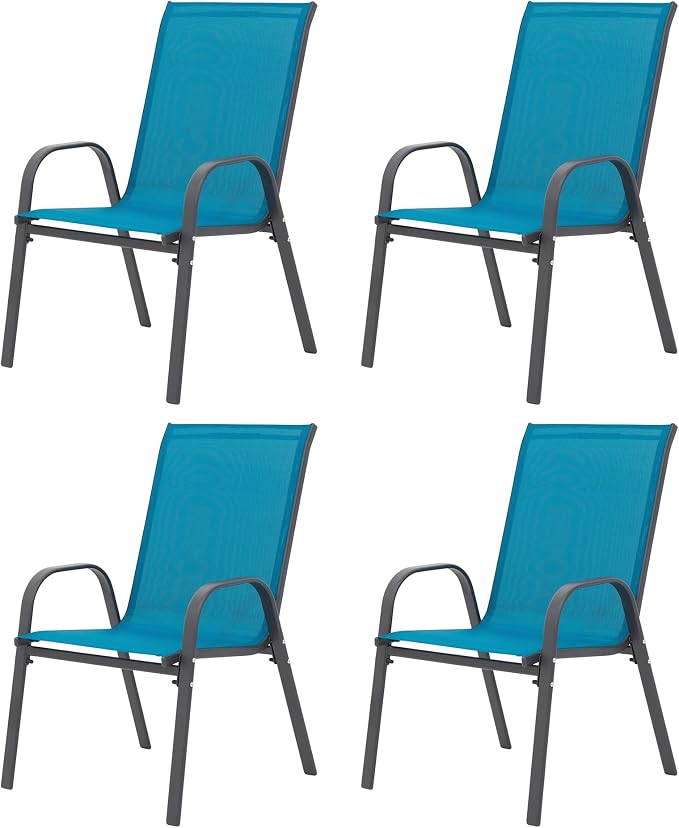Patio Chairs Set of 4, Stacking Patio Chairs by Unknown