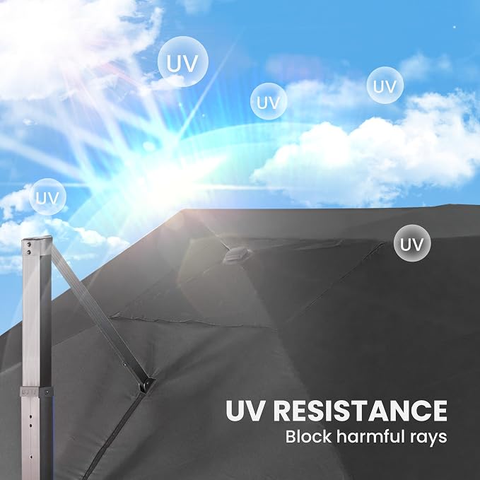 9' X 12' Cantilever Patio Outdoor Umbrella - Image 8