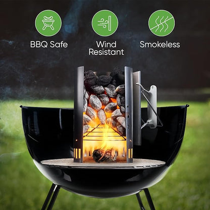 Inflame Fire Starters for Campfires, Grill, BBQ, Fireplace, Woodstove - Charcoal Starter - Waterproof, Weather-Resistant - Natural Wood Fireplace Starters - 24 pcs