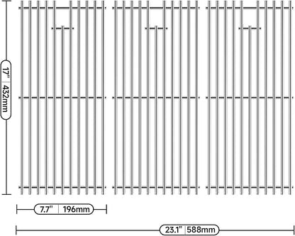 Stainless Steel Cooking Grates for Charbroil Commercial Infrared 463355220 463242516 463242515 466242615 463243016, for 463346017 466242616 463367016 463246018, G466-0025-W1A Replacement Parts