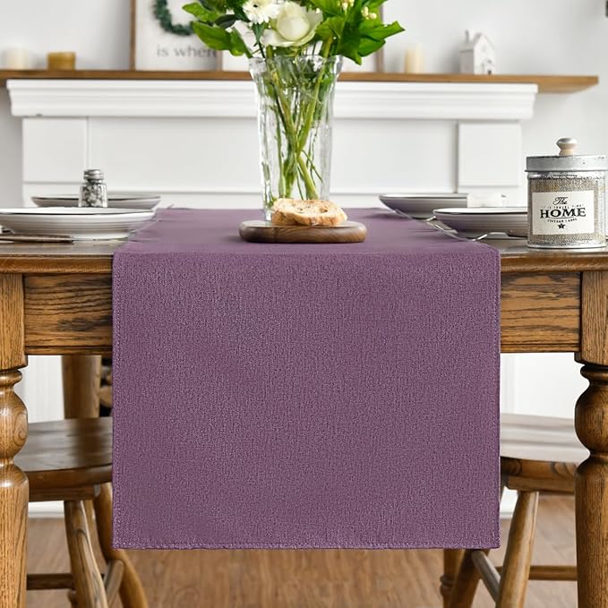 Artoid Mode Purple Table Runner, Seasonal Summer Washable Kitchen Dining Table Decoration for Home Party Decor 13x90 Inch