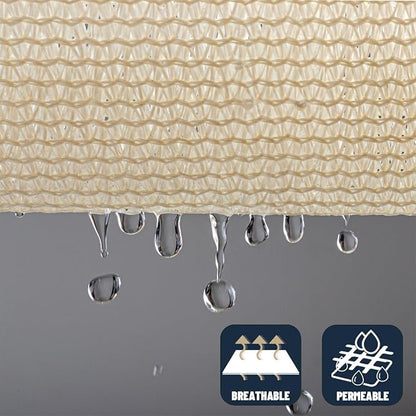 SUNNY GUARD Custom Size 10'x15' Butter Cream Sun Shade Sail Rectangle UV Block - Image 5