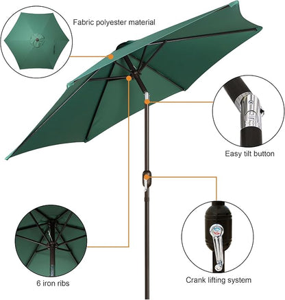 7.5 ft Patio Umbrella, Yard Umbrella, Outdoor Market Umbrella - Image 2