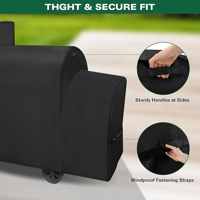 Heavy Duty 600D Grill Cover Fits for Royal Gourmet CC2036F CC Series 36-Inch Charcoal Barrel Grill with Offset Smoker Cover
