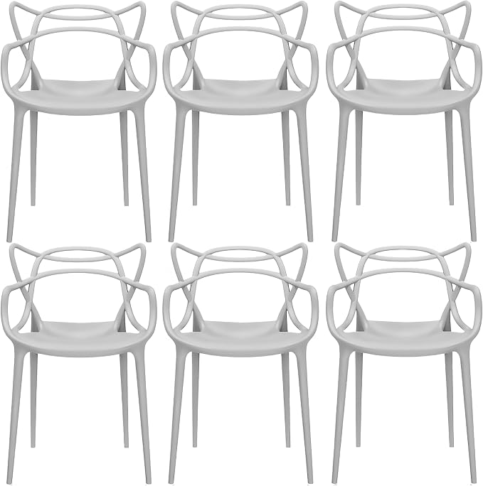 2xhome Modern Dining Chair | Stackable Indoor or Outdoor Entangled Side Chair | by 2xhome