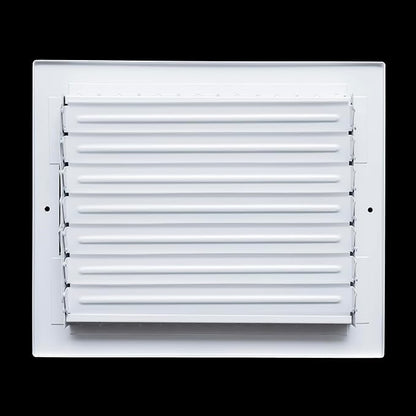 Fits 10x8 Duct Opening Steel Adjustable Air Supply Grille by Handua | Register Vent Cover Grill for Sidewall and Ceiling | White | Outer Dimensions: 11.75" X 9.75"