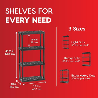 IRIS USA Plastic Storage Shelves |Made in USA| 48"H x 24"W x 12"D - Image 2