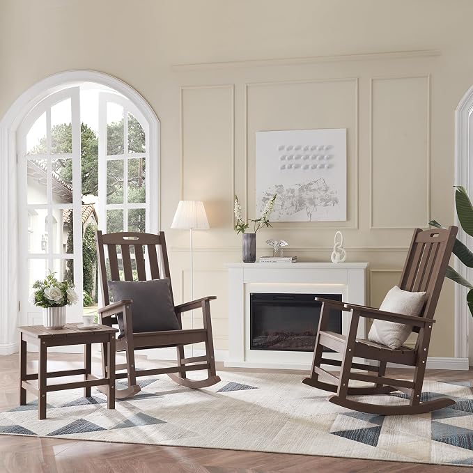 Oversized Outdoor Rocking Chair, HDPE Porch Rocker | High Back Rocking Chairs - Image 8