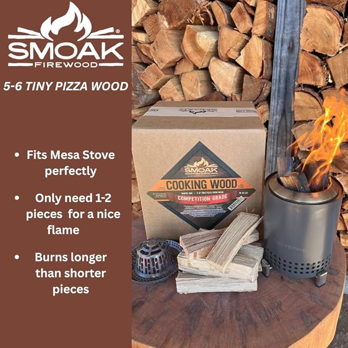 Smoak Firewood Cooking Wood Mini Splits - USDA Certified Kiln Dried (Cherry, 5-6in Tiny Pizza Oven Wood) for Portable Pizza ovens (729 Cubic Inches)