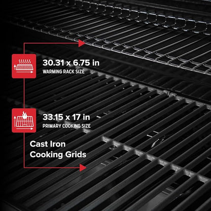 Nexgrill Deluxe 6-Burner Propane Gas Grill with Ceramic Searing Side Burner, Rotisserie Kit, 60,000 BTUs Output, and Stainless Steel Control Panel, BBQ Grill Perfect for Outdoor Gatherings - 720-0896B