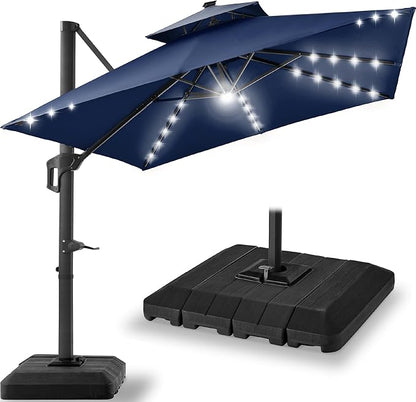 Best Choice Products 12x12ft LED Cantilever Patio Umbrella w/Base Included & by Unknown