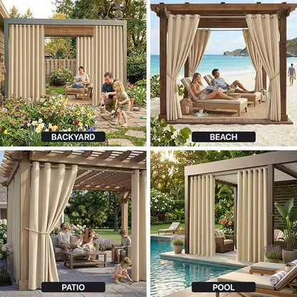 Outdoor Patio Curtain Waterproof Darkening Thermal Insulated Indoor Curtains - Image 9