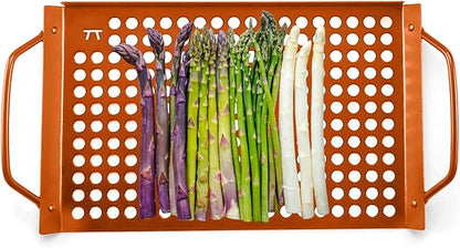 Outset Copper Grill Grid, 7" x 11", Non-Stick Grill Pan