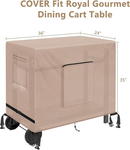 Kovshuiwe Outdoor Table Casing for 38 Inch Keter Unity XL Portable Outdoor Table, Bar Cart Cover for 36 inch Worktable, Waterproof Patio Dining Cart Cover- 36''L x 24''W x 35''H Khaki