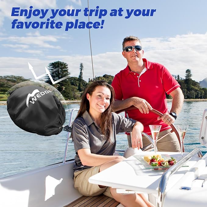 Marine Kettle Grill Cover for Magma Party Size Marine Kettle Gas Grill A10-215, Marine Kettle 3 A10-217-3, Marine Kettle Charcoal Grill A10-114, Weather Resistant Boat Kettle Grill Cover…