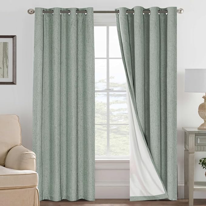 H.VERSAILTEX Linen Curtains 100% Blackout Curtains by HVERSAILTEX