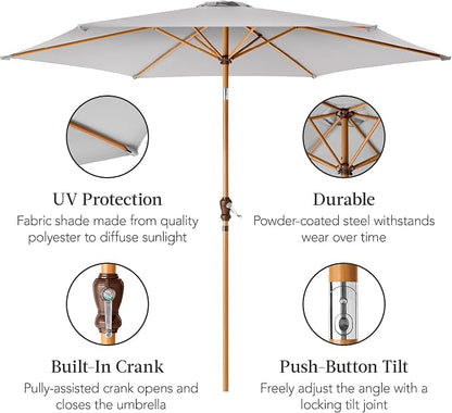 Best Choice Products 10ft Market Umbrella, Outdoor Sun Shade - Image 6