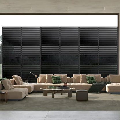 72" H×47" W Metal Privacy Screen, Outdoor Indoor Privacy Screens with Stand Panels, Free Standing Decorative Privacy Screen for Patio