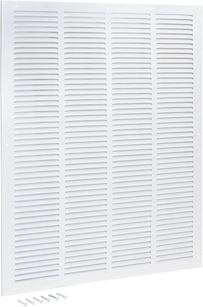 EZ-FLO 20 x 25 Inch (Duct Opening) Return Air Vent Cover for Wall or Ceiling, Solid Steel Return Air Grille, HVAC Vent Cover, White, 61649