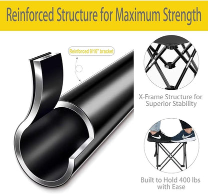 HASIKA Collapsible Stool Foot Rest 2 Pack Folding Stool Portable Outdoor Ottoman 400lbs Strong Support Camping Stool for Travel Gardening Fishing Hiking BBQ