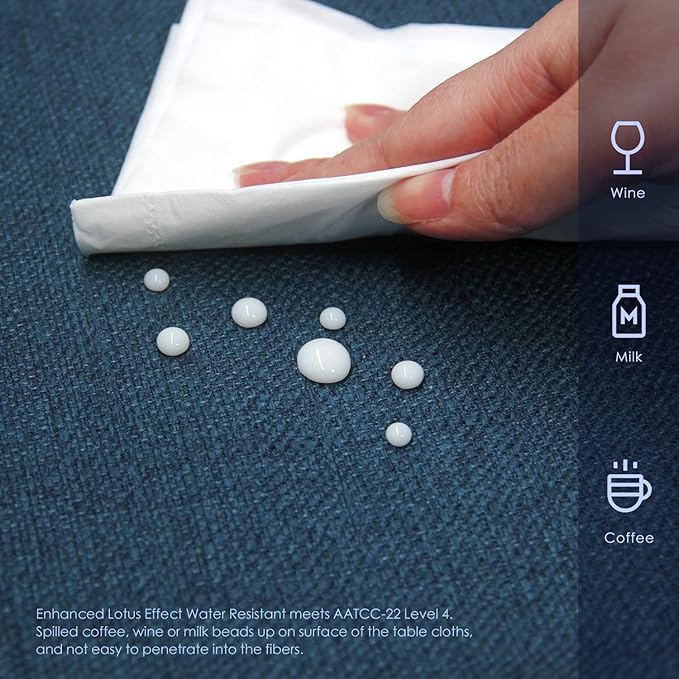BALCONY & FALCON Rectangle Tablecloth Washable Wrinkle Resistant and Water Proof Table Cloth Decorative Linen Fabric Tablecloths for Dining Parties Kitchen Wedding and Outdoor Use (Navy Blue, 55x95)