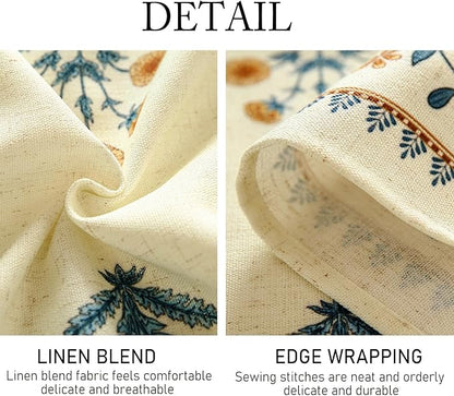 ISAENNE Designer French Pale Yellow Table Cloth for Rectangle Table,Linen Floral Tablecloth,Wrinkle Resistant Decor Tablecloths for Dining Thanksgiving Banquet Kitchen,55"*79"-Estevan A