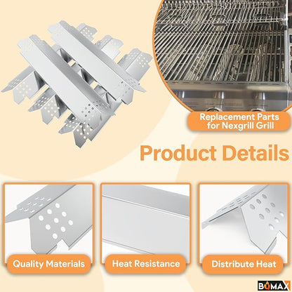 BQMAX Grill Replacement Parts for Nexgrill 5 Burner 720-0888S, Grill Grate, Burner and Heat Plates for Nexgrill Replacement Parts 720-0888S, Grill Parts for Nexgrill 720-0888S Replacement Parts