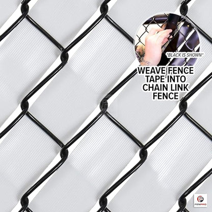 Chain Link Fence Privacy Tape (Arctic White)