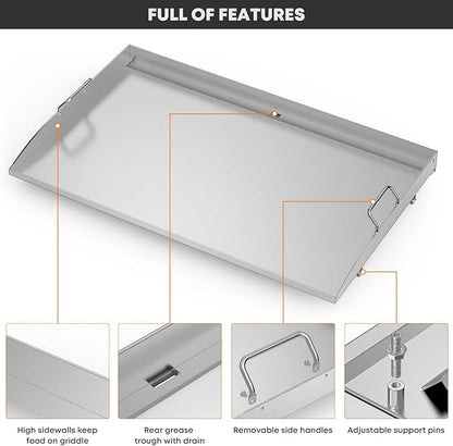 Stanbroil 36 Inch Flat Top Griddle, Stainless Steel Griddle Replacement Top for Blackstone 36" 4 Burner Gas Grill Cooking Station, Griddle Top Replacement with Rear Grease System