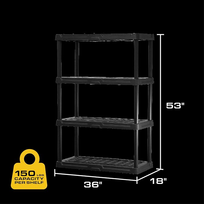 CENTREX 4-Tier Heavy Duty Plastic Storage Shelves - Image 3