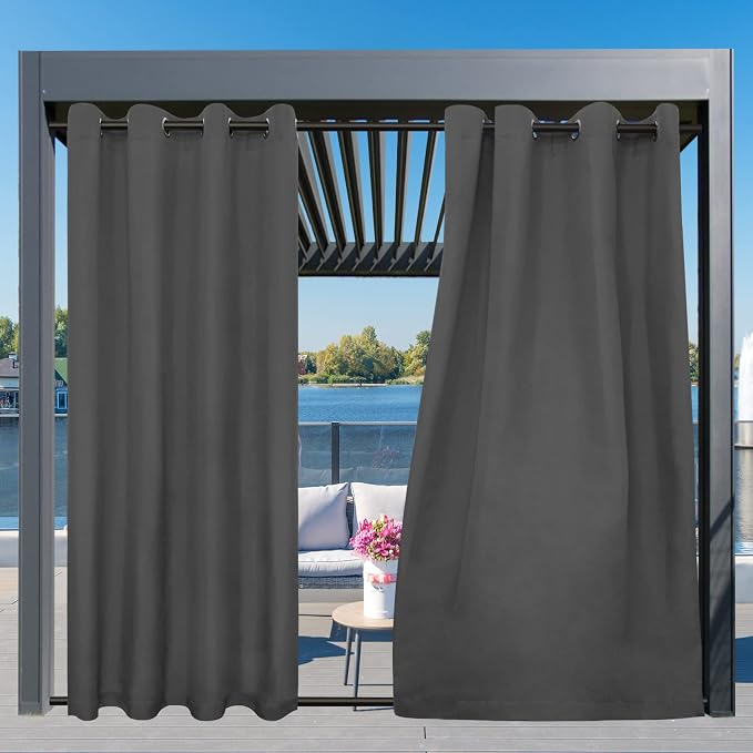 Easy-Going Outdoor Curtains for Patio 1 Panel, 54x84 inch, Weatherproof Privacy - Image 3