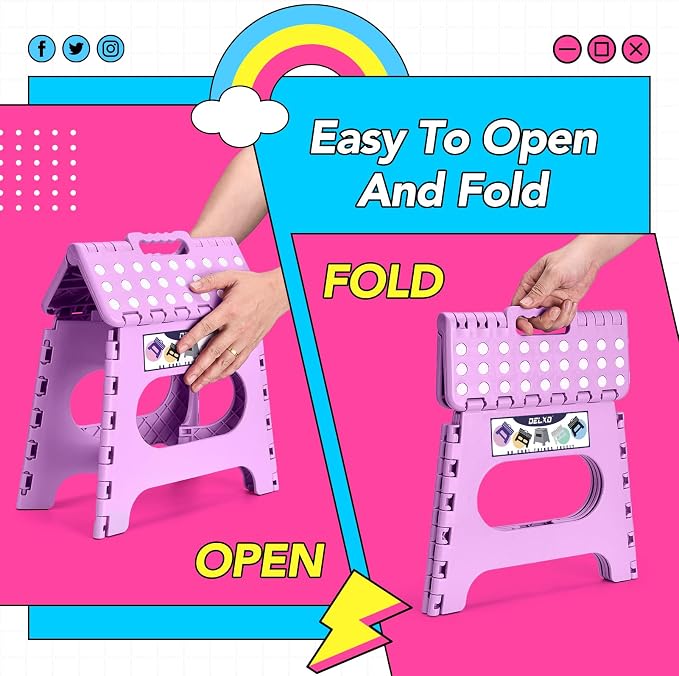 Delxo Folding Step Stool 11 Inch, 300 Lbs Step Stool - Image 8