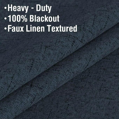 H.VERSAILTEX Linen Blackout Curtains 45 Inches Long 100% Absolutely Blackout - Image 4