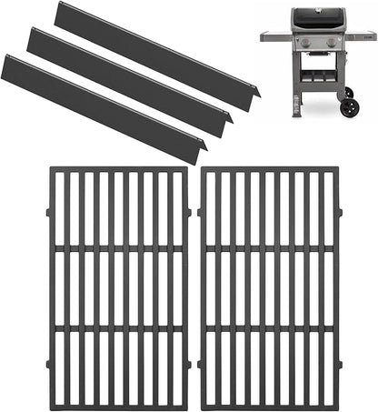 7637 Grill Grates & 7635 Flavorizer Bars for Weber GS4 Spirit I/II 200 Series,for Spirit S210 E210 S215 E220 E215 S220 Grill with Front-Mounted Control, Replacement Parts for Weber 67045 67022