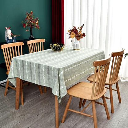 Heavy Duty Cotton Tablecloth for Square Table Sage Green Farmhouse Vintage Tablecloth Washable Rustic Table Cover (Sage Green, Rectangle, 52''x52'', 4 Seats)