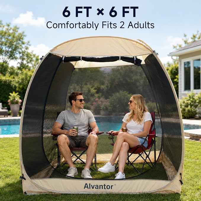 Alvantor Pop Up Screen House Tent, Instant Outdoor Gazebo - Image 2