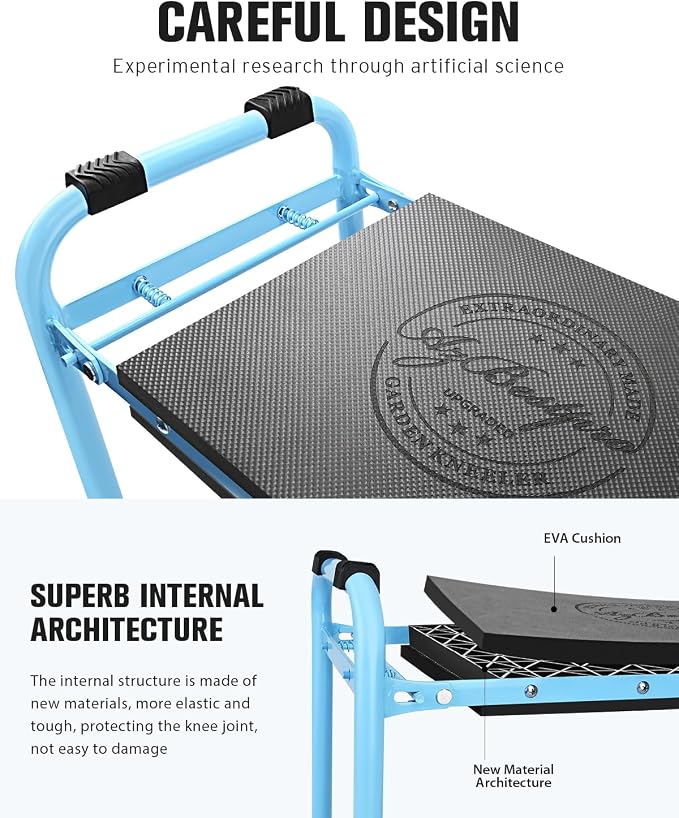 AZBESTPRO Garden Kneeler and Seat, Upgraded Foldable Heavy Duty Gardening Stool - Image 5