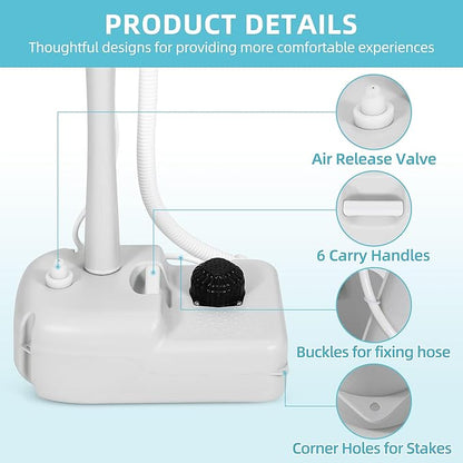 YITAMOTOR Portable Sink 17L Camping Hand Washing Station with 24L Sewage Tank, Wheels, Soap Dispenser, Towel Holder, for Garden, Gather, Worksite, Outdoor, Travel, Boat