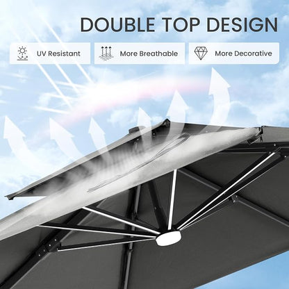 10x10 FT Outdoor Cantilever Patio Umbrella - Image 7