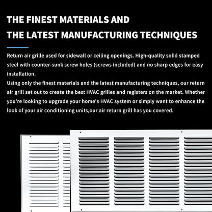 30x10 Return Air Grille(Duct Opening Size),Air Return Vent Cover,Flat Vent Cover,Rejillas De Aire Acondicionado Para Casa,Return Air Grilles,Outer Dimensions:31.75"Wx11.75"H(30"W x 10"H, Duct Opening)