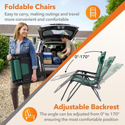 Oversized Zero Gravity Lounge Chair, Foldable Lawn Recliner Outdoor Chair | - Image 6