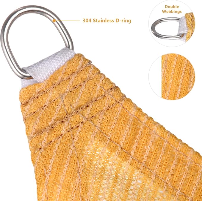 Eden's Decor Straight Flat-Edged Sun Shade Sail Rectangular 8' x 17' Wheat - Image 2