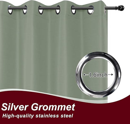 HolidayIdeas Grommet Outdoor Curtains for Patio Waterproof 8 Pcs All Weather Balcony Outside Curtains for Apartments, Gazebo, Pergolas, Porch, 54x95 Inch, Sage Green